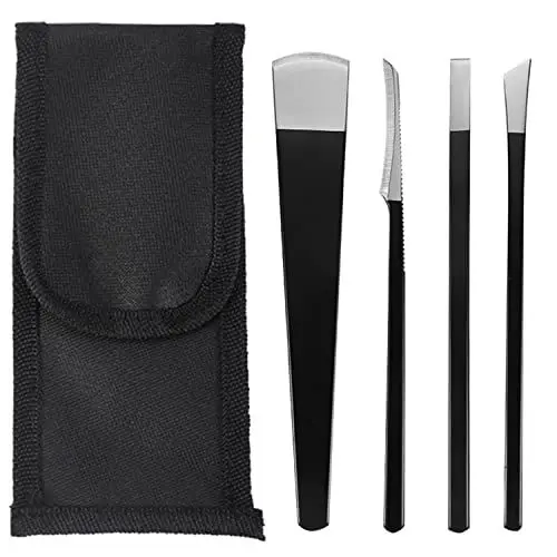Produktbild: 4 Stück Pediküre Messer Kits, Professionelle Hornhauthobel Klingen aus Edelstahl Hornhautentferner, Pediküre Messer Abgestorbene Haut Maisfuß Fußfeile Raspel für Pediküre Fußpflege Werkzeuge