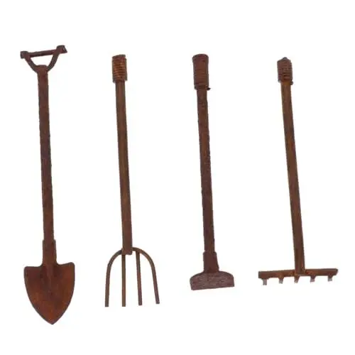 Produktbild: KOMBIUDA Puppenhaus-gartendekor Miniatur-Werkzeug-Set 4-teilig Mini-gartengeräte-Set Für Spielzeugszene Pflanzendekorationszubehör