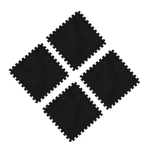 Produktbild: 4 Stück Puzzle-Matte Faltbare Schaumstoffmatte ineinandergreifende Schaumstoffmatten fitnessmatte kinderspielmatten teppiche matratzenauflage Haushaltskissen Plüschkissen Eva Black ADOCARN