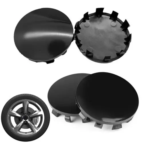 Produktbild: 4 Stück Radnabenkappen 56mm Nabendeckel Universal Radnabenabdeckung Hochwertige ABS-Nabendeckel für Felgen Radnaben Felgendeckel Felgenkappen Kratzfest Strapazierfähig(Schwarz,Size:56mm Ø)
