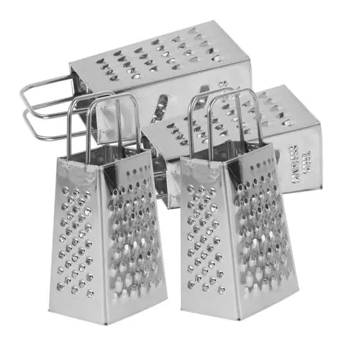 Produktbild: 4 Stück Reibe grillzubehör käsemühle Käserei Käsehobel käseschneider Kartoffelschale Käseschredder Lebensmittelschredder Zitronen Küchenutensilien Küchenzubehör Rostfreier Stahl CRILSTYLEO
