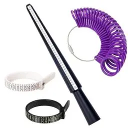 Produktbild: 4 Stück Ringgrössenmesser, Ringschablone, Ringstock, Ringmaßband Ringschablone Ringgröße Messen zum Messen von Ringdurchmessern, Größenstandard UK, EU, USA und Schweiz