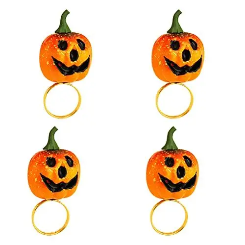 Produktbild: 4 Stück Serviettenschnalle Thanksgiving-serviettenring Kürbis Serviettenringe Für Den Haushalt Halloween-zubehör Esstischdekoration Matschig Empfindlich Dekorationen Schaum
