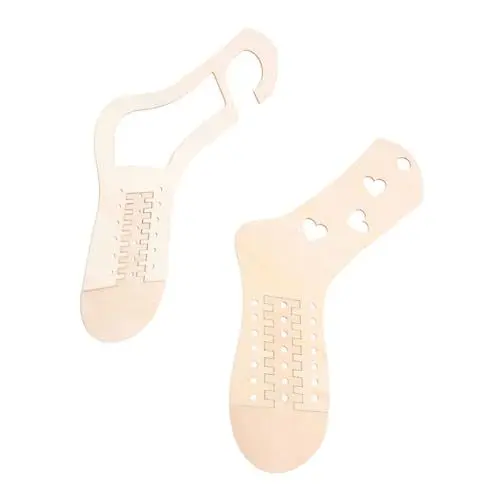Produktbild: 4 Stück Sockenstrickmodell bastelzubehör bastel zubehör Sockenstrickwerkzeug Handarbeitszubehör stricken zubehör Strickwerkzeugset Weben Sperre Bahre Anhänger Schimmel hölzern