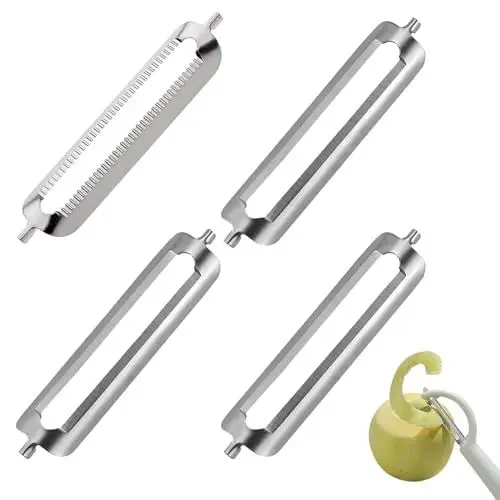 Produktbild: 4 Stück Sparschäler Ersatzklinge,Ersatzklingen für tupper sparschäler,Turbo Schäler,Geeignet für die meisten auf dem Markt befindlichen Schälmaschinen