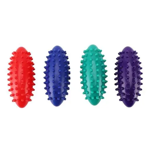 Produktbild: 4 Stück Stacheliger Roller-Massageball für Plantarfasziitis, Lindert Verspannte Muskeln, Tiefes Gewebe, Triggerpunkt-Massageball für Füße, Hals, Taille