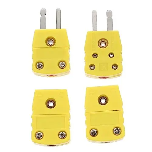 Produktbild: 4 Stück Thermoelement-verbindung K-typ-stecker Thermoelement-adapter Männliche Und Weibliche Stecker Kabeladapter Kabelverschraubung Thermoelement-anschluss Abs Ziemlich Verbinder