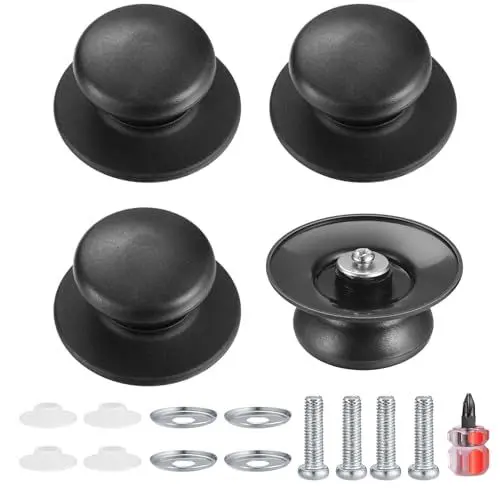 Produktbild: 4 Stück Topfdeckelknopf, Topfdeckel Griff Universal, Pan Lid Cover Knöpfe, Küchengeschirrknöpfe, für Topfdeckel, Ersatzknöpfe, Kasserolle