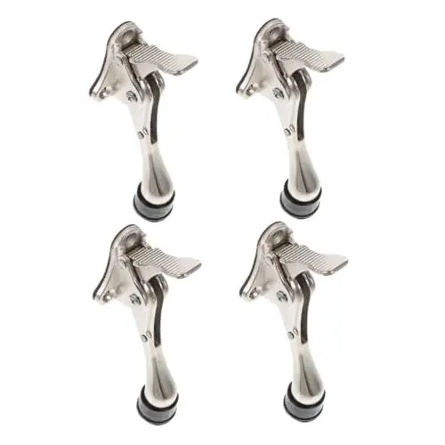 Produktbild: 4 Stück Türstopper Fußbetätigt Zinklegierung Tür stoppt robuster Türhalter Fangtürhalter praktischer Türhalter Silver COHEALI