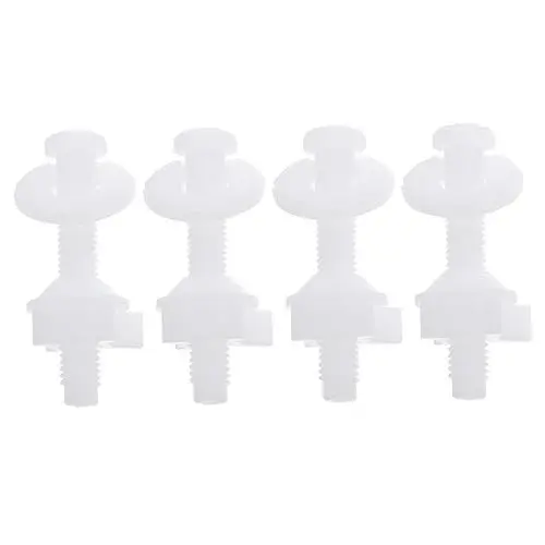 Produktbild: 4 Stück Unterer Riegel Toilettenzubehör Zubehör für WC-Sitzschrauben toilettendeckel befestigung Toiletten Sitz Schrauben Toilettendeckelschraube Toilettendeckel Nägel Weiß WOONEKY