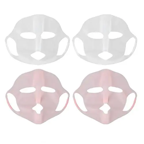 Produktbild: 4 Stück Silikon-Gesichtspackung, Gesichtsmasken-Abdeckung für Folienmaske, verhindert Verdunstung, feuchtigkeitsspendend, wasserdicht, Gesichtsdämpfung