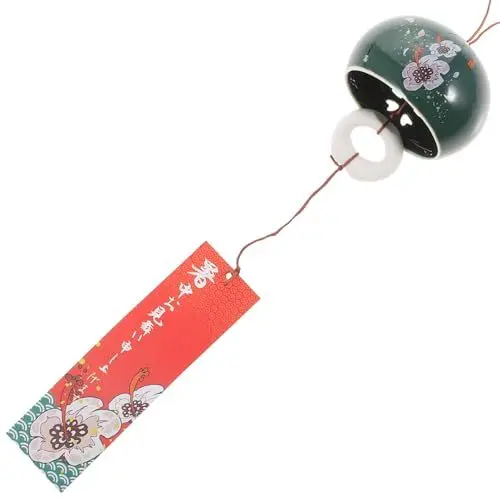 Produktbild: 4 Stück Windspiel Aus Keramik Japanische Windspiele Feng Shui Windspiel Kleine Windglocken Balkon Hängende Windglocke Windspiel Für Garten Japanischer Stil Mädchen Kirsche