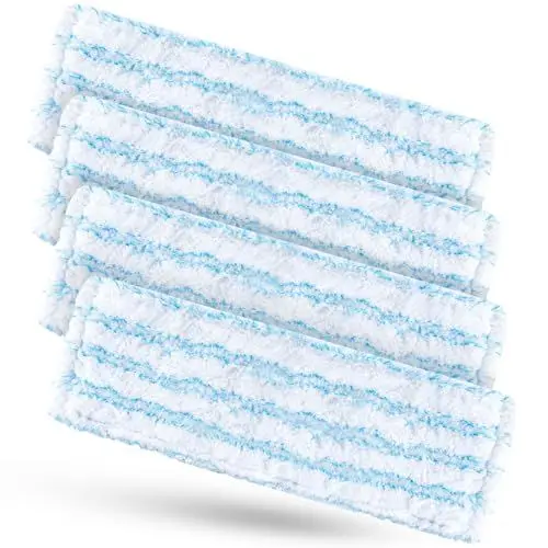 Produktbild: 4 Stück Wischbezug für Leifheit Bodenwischer Profi XL Micro Duo, 2-Faser-System Ersatzbezug mit Spezialborsten für Alle Bodenarten
