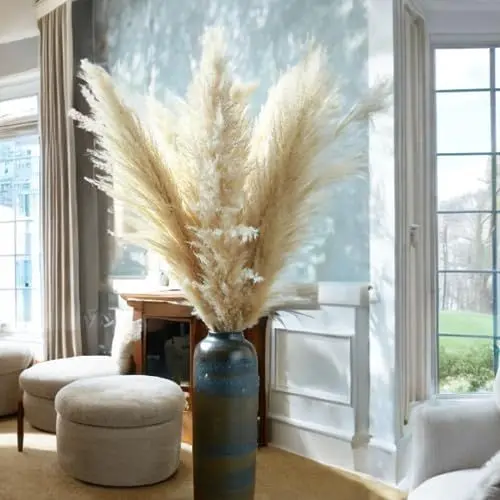 Produktbild: 4 Stück große Pampas getrocknete Dekoration, 100 cm Pampasgras XXL Blumenstrauß getrocknete Blumen, Boho Dekoration für Hochzeit Wohnzimmer Schlafzimmer