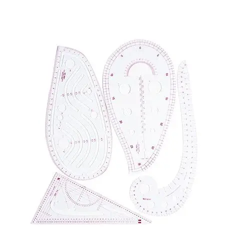 Produktbild: Lurrose Metrisches Maßbandlineal Zum Nähen 4-teiliges Linealset Aus Kunststoff Für Und Designer