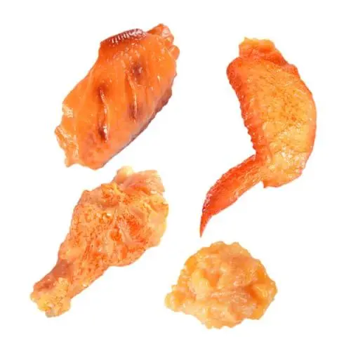 Produktbild: 4 Stück simuliertes Essen simulierte Hühnerflügel Brathähnchen-Modell Fast-Food-Modell ziernieten Chicken imitiertes gebratenes Hähnchen lebensechter Hühnerflügel Lagerbedarf PVC JOINPAYA