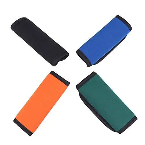 Produktbild: 4 Stücke Griff Wrap Grip Neopren Fluoreszierende Wrap Griffe Trolley Ärmel Griff Abdeckungen für Reise Outdoor Koffer (Orange Schwarz Grün Blau)