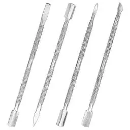 Produktbild: 4 Stücke Nagelhautschieber Edelstahl Nagelhautschieber Profi Nagelschieber Gel Nagellack Entferner Kit Cuticle Pusher für Fingernägel und Zehennägel