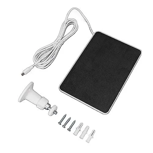 Produktbild: 4 W 5 V IP65 Solarpanel, Solarpanel, Überwachungskamera für Outdoor-Überwachungskamera, Wasserdichtes Solar-Ladepanel mit Verstellbarer Halterung, Weiß