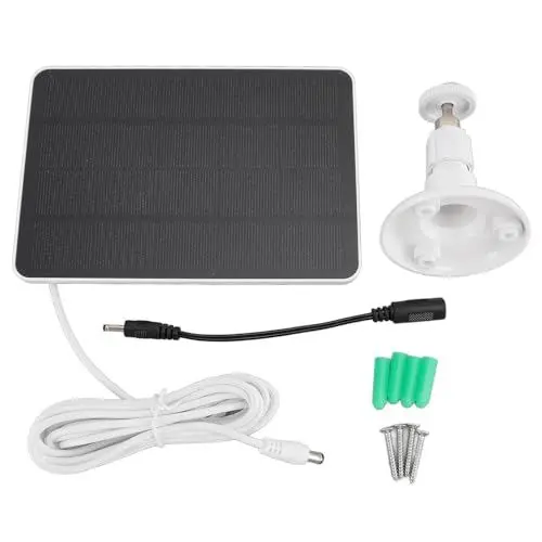 Produktbild: 4 W Monokristallines Solarpanel-Ladegerät für Überwachungskameras, Außenkamera-Solarpanel Kompatibel für Video-Türklingeln, Innen- und Außenbereich (WHITE)
