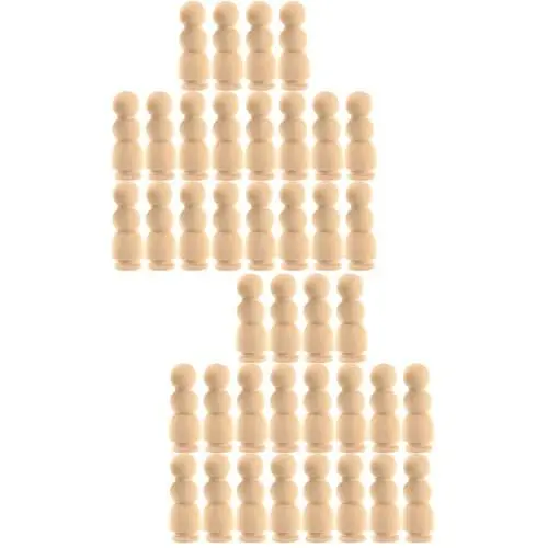 Produktbild: 40 Stück Kinder Malen Basteln Kinderspielzeug Kinderbasteln Kinderspielzeug DIY Zeichnung Ornament Stiftpuppen Unvollendete DIY Unvollendete Puppen Holzpuppendekor Pädagogisches SEWACC