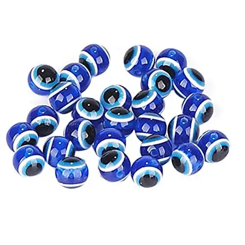 Produktbild: Operitacx 400 Stück Runde Augenperlen Aus Kunstharz Charms für Die Schmuckherstellung Set mit Quasten Abstandsperlen für Armbänder Halsketten Basteln