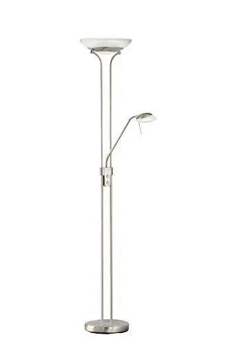 Produktbild: Fischer & Honsel Stehleuchte Pool TW 1x LED 28,0 Watt inkl. 1x LED 5,0 Watt, nickelfarben, 3 Stufen CCT, stufenlos dimmbar, Flexarm, 40075, 32 x 32 x 182 cm (LxBxH), 3500 lm, 2700 K / 3350 K / 4000 K