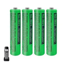 Produktbild: 400mAh Akku AAA für Telefon, AAA Batterien wiederaufladbar für schnurlose Telefone, 1.2V NI-MH Akku 400mAh für Panasonic Gigaset Mobilteile- 4 Stück