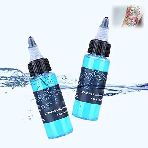 Produktbild: 40ml Tattoo blaue Seife, Tätowierungs Reinigungslösung, hochkonzentrierte neutrale Seife, Tattoo Flüssigseife Tragbar für Tätowierungsbereich Effektiv Reinigen, Desinfizieren, Schmerzen