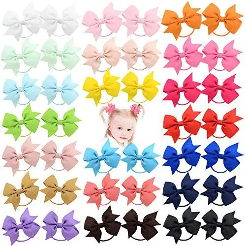 Produktbild: 40pcs 2 Zoll Baby Mädchen Haarschleifen Haargummis Elastisches Stirnband Pferdeschwanzhalter Haarband Haarschmuck für Kinder Kleinkinder