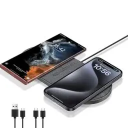 Produktbild: 40W Wireless Charge pad,Dual 20W schnelle kabellose Ladepad für iPhone 16 15 14 13 12 11/Pro/Pro Max,Apple Airpods 4/3/Pro,15W 2 in 1 Kabellose Ladestation für Samsung Galaxy S24/Galaxy Buds