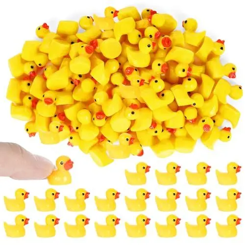 Produktbild: 42 Stück Mini Enten Harz, Gelb Kleine Enten und Figuren Miniatur Enten für Dekoration Miniaturgarten Landschaftsgärten, Bonsai, Versteckt Spiel, Fischbecken und Aquarien verwendet