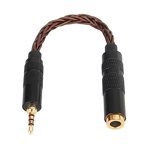 Produktbild: 4,4 Mm auf 2,5 Mm Soundkabel, 4,4 Mm Symmetrische Buchse auf 2,5 Mm Symmetrisches Stecker-Adapterkabel, Kopfhörer-Adapterkabel für Audio-Player mit 2,5 Mm Symmetrischem Anschluss. (Bronze)