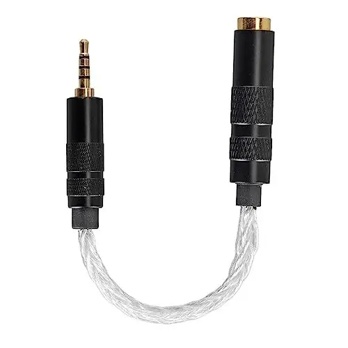 Produktbild: Annadue 4,4mm auf 2,5mm Soundkabel, 14cm, Silber, Adapterkabel für Kopfhörer und MP3 Player