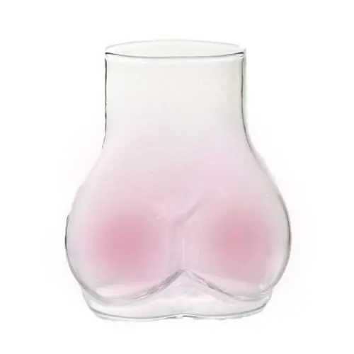 Produktbild: JDEFARF 450 Ml Lustiger Glasbecher in Hinternform, Kreative Cocktailgläser, Moderne Trinkgläser, ästhetische Hinternbecher, Unterhaltungsgeschirr, Glaswaren für Kaffee, Getränke, Milch, Tee,(Rosa)