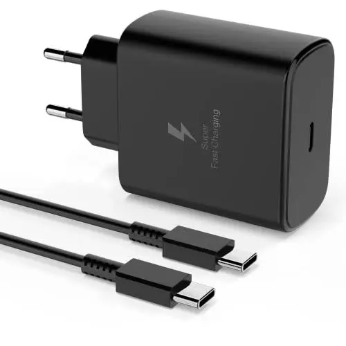 Produktbild: 45W Ladekabel Schnellladekabel Kompatibel mit Samsung Galaxy S25 S24 S23 S22 Ultra Plus, Ladegerät Typ C Schnellladegerät für Samsung A56 A36 5G, USB C Super Fast Charger