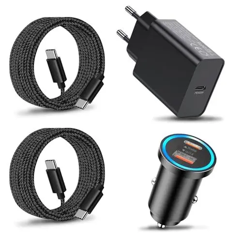Produktbild: 45W USB C Ladegerät + 63W Auto Ladegerät mit Ladekabel für Samsung Galaxy S24/S24 Plus/S24 Ultra/S22 S23 FE,A55 A25 A35 A05S A54 A53 A15 A33 5G,iPhone 15 Handy Netzteil Ladestecker Schnellladegerät