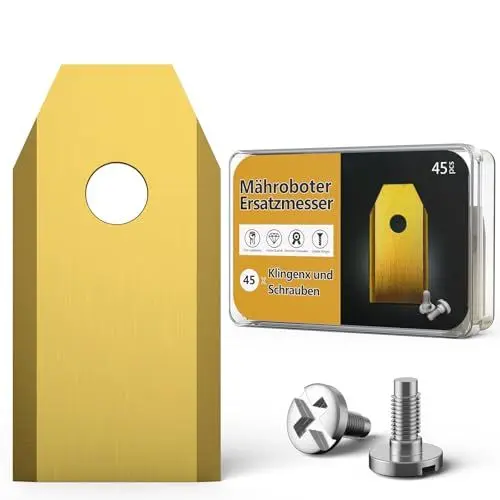 Produktbild: 45x Titan Messer Klingen für Husqvarna Automower Messer für Husqvarn® Automower®/Yardforce/Gardena Mähroboter (3g - 0,75mm) inkl. Ersatzmesser für Gardena - Mähroboter Ersatzteile Zubehör