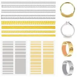 Produktbild: 46 Stück Ringgrößenversteller, Unsichtbarer Ring Sizer Verkleinerung Ring Ringverkleinerer Ringgrößenmesser für Lose Ringgröße Einsteller