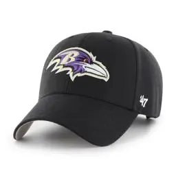 Produktbild: '47 NFL Baltimore Ravens MVP Unisex-Baseballkappe, Verstellbarer Klettverschluss, Einheitsgröße, Team Logo, Farbe Schwarz