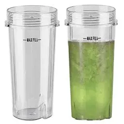 Produktbild: 470ml Cup Becher Ersatzteile für Ninja 700W Slim Mixer Smoothie Maker QB3001UKS/ QB3001EUS/ QB3000/ BL770/ BL780/ BL660 - Ninja Ersatzteil - 2 Stück