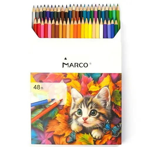Produktbild: 48 Farben Buntstifte für Erwachsene, Kinder Buntstifte– Vorgespitzt & Bruchsicher, Premium Farbstifte zum Zeichnen, Malen & Kunst, Farbstifte Set,Holzstifte für Malbücher, Schule, Künstlerbedarf
