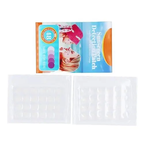 Produktbild: 48 Stück UV-Erkennungsaufkleber für Sonnenschutzmittel, Transparente Farbwechsel-UV-Sensortechnologie, UV-Aufkleber Sicher für über 3 Jahre, Verwendung Im Freien