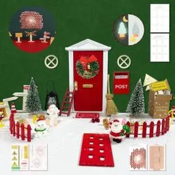 Produktbild: 48 Stück Wichteltür Zubehör Weihnachten Set, Wichteltür Zubehör Set, Weihnachtswichtel, DIY-Dekoration Für Weihnachten, Enthalten Wichteltür, Umzugskartons, Baustelle, Schilder,und Andere Zubehör