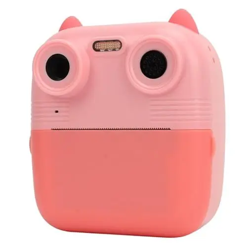 Produktbild: 48MP 1080P Digitaldruck-Videokamera für, Selfie-Videokamera mit Zwei Objektiven Vorne und Hinten für Mädchen und Jungen, 2,8-Zoll-IPS-Bildschirm mit Farbstift, Spiele, (Rosa)