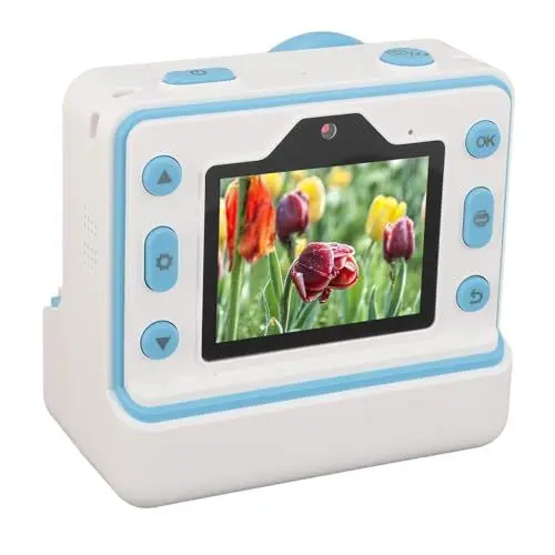 Produktbild: 48MP Dual-Objektiv-Sofortbildkamera, 16-Fach Digitalzoom-Druckkamera mit 2,4-Zoll-IPS-Bildschirm, Blitz-Timing-Funktion, 3 Rollen Bedrucktes Papier, Tragbare Reisekamera für (Blue)