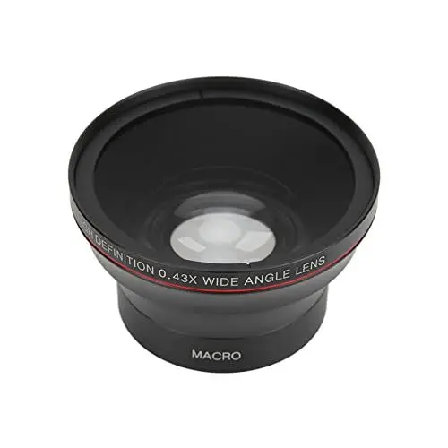 Produktbild: 49 Mm 0,43 X HD Weitwinkel Kameraobjektiv, Professionelles Weitwinkelobjektiv mit Makroobjektiv, Kompatibel mit Allen Objektiven mit 49 Mm/2,0 Zoll Gewindekaliber