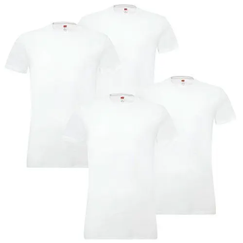 Produktbild: 4er Pack Levis Solid Crew T-Shirt Men Herren Unterhemd Rundhals Stretch Cotton, Farbe:300 - White, Bekleidungsgröße:XL
