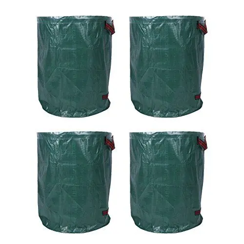 Produktbild: Ausla 4 PCS Gartenabfallsack, Gartenmüllsäcke Laubsack, 120L Laubsack aus Wasserdichtes Polypropylen-Gewebe, Laubsäcke Rasenschnitt Gartensäcke