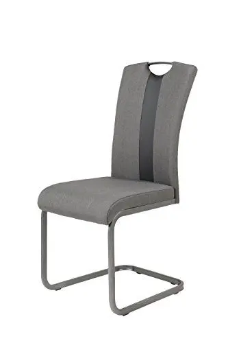Produktbild: Hela Tische, 4er Set Schwingstuhl Amber2, Bezug Kunstleder Anthrazit, Metallgestell Grau, 98x43x56 cm